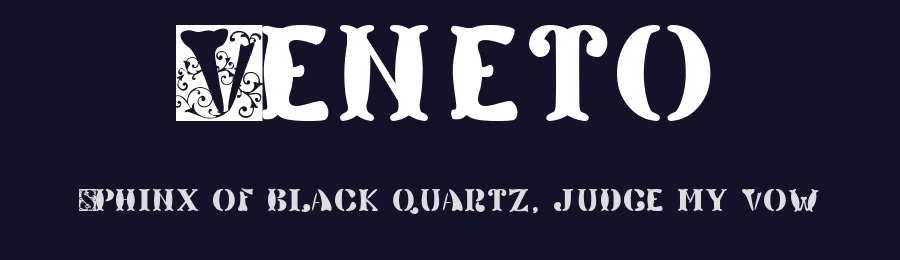 Veneto by Tomoyuki "Tee-Wat" Watanabe — Decorative Font — thumbnail 2