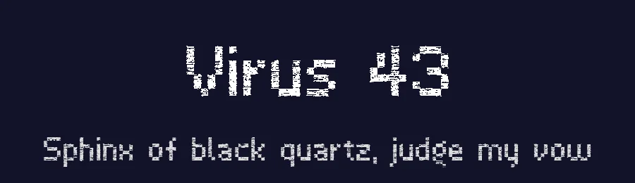 Virus 43 by dustBUST — Display Font — thumbnail 2