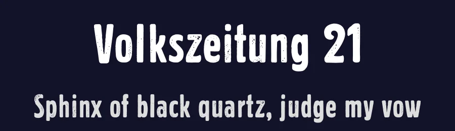 Volkszeitung 21 by Lukas Krakora - typewriterfonts.net — Decorative Font — thumbnail 2