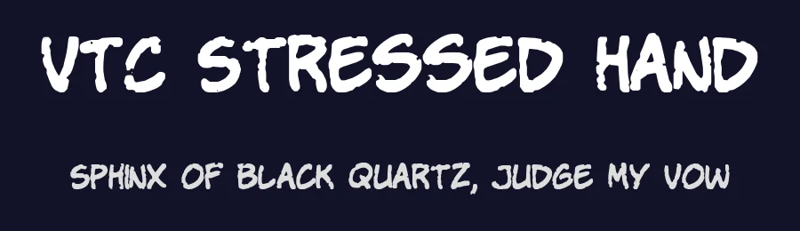 VTC Stressed Hand by Vigilante Typeface Corporation — Decorative Font — thumbnail 2