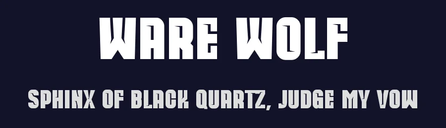 Ware Wolf by Perfectype — Sans Serif Font — thumbnail 2