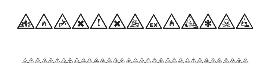 Warning Tables by M-Dfonts — Dingbats Font