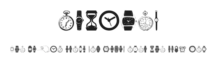Watches by Woodcutter — Dingbats Font
