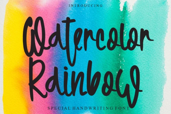 Watercolor Rainbow Font by Garcio — Script Handwritten Font