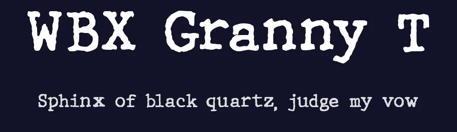 WBX Granny T by Vigilante Typeface Corporation — Decorative Font — thumbnail 2
