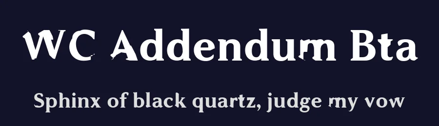 WC Addendum Bta by WC Fonts / Atypeek — Decorative Font — thumbnail 2