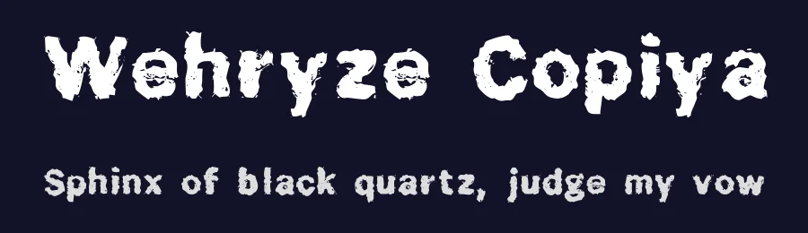 Wehryze Copiya by Bumbayo Font Fabrik — Decorative Font — thumbnail 2