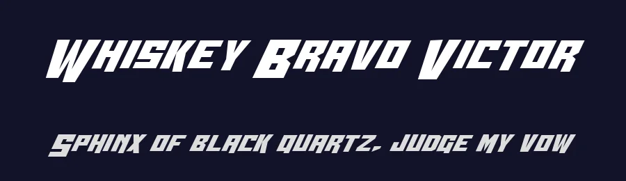 Whiskey Bravo Victor by Iconian Fonts — Display Font — thumbnail 2