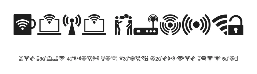 Wifi Icons by Woodcutter — Dingbats Font
