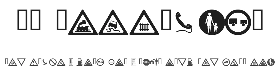 WM Roadsigns by WillyMac — Dingbats Font