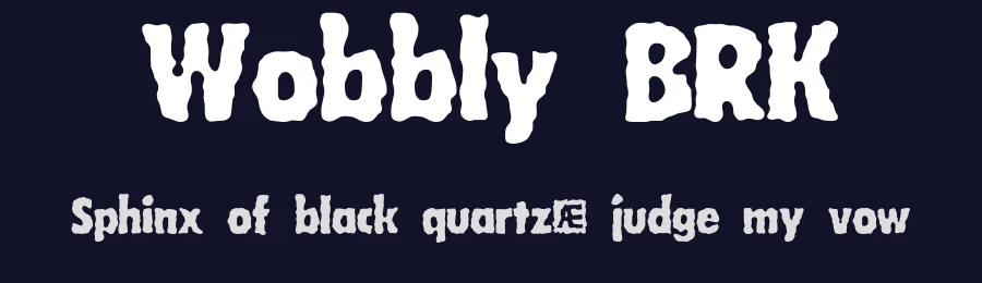 Wobbly BRK by Ænigma — Decorative Font — thumbnail 2