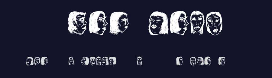 Women Heads by Vladimir Nikolic — Dingbats Font — thumbnail 2