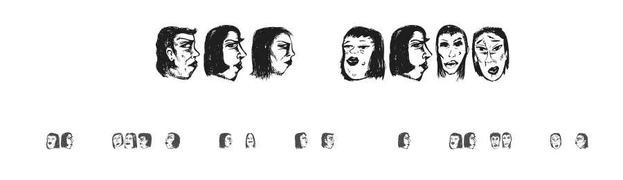 Women Heads by Vladimir Nikolic — Dingbats Font
