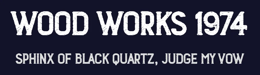 Wood Works 1974 by Woodcutter — Decorative Font — thumbnail 2
