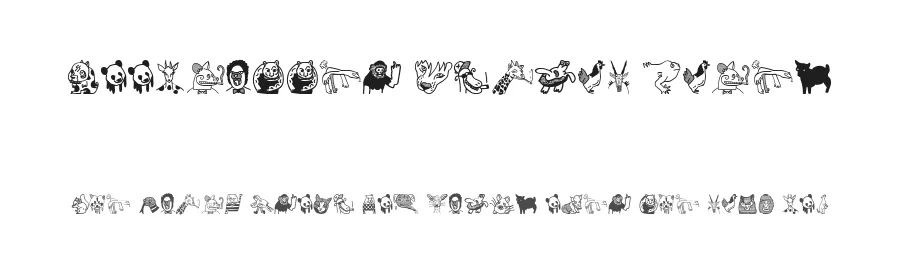 Woodcutter Animal Faces by Woodcutter — Dingbats Font