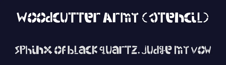 Woodcutter Army (stencil) by Woodcutter — Decorative Font — thumbnail 2