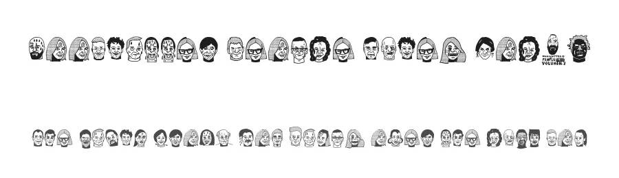 Woodcutter People Faces Vol.2 by Woodcutter β Dingbats Font