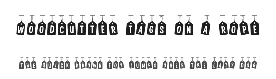 Woodcutter Tags on a Rope by Woodcutter — Decorative Font