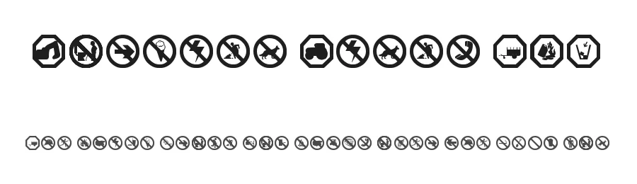 Working Signs TFB by zanatlija — Dingbats Font