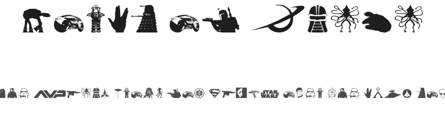 World of SciFi by Iconian Fonts — Dingbats Font