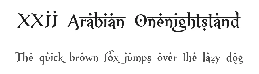 XXII Arabian Onenightstand by Doubletwo Studios β Decorative Font