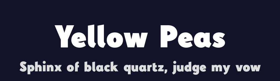 Yellow Peas by Roland Huse Design — Sans Serif Font — thumbnail 2