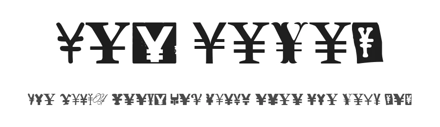 Yen Salad by Woodcutter — Dingbats Font