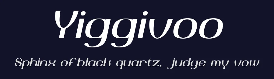 Yiggivoo by Peter Wiegel — Sans Serif Font — thumbnail 2