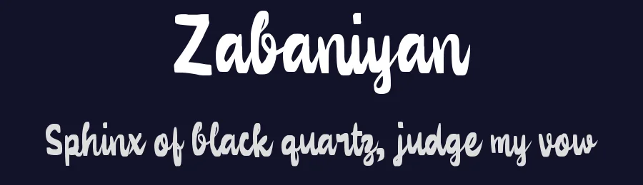 Zabaniyan by wepfont.com — Script Handwritten Font — thumbnail 2