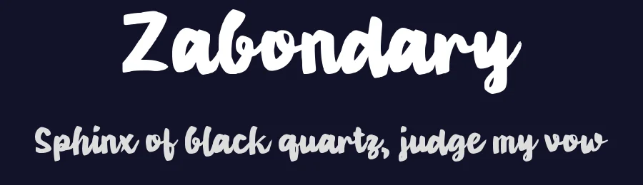 Zabondary by wepfont.com — Script Handwritten Font — thumbnail 2