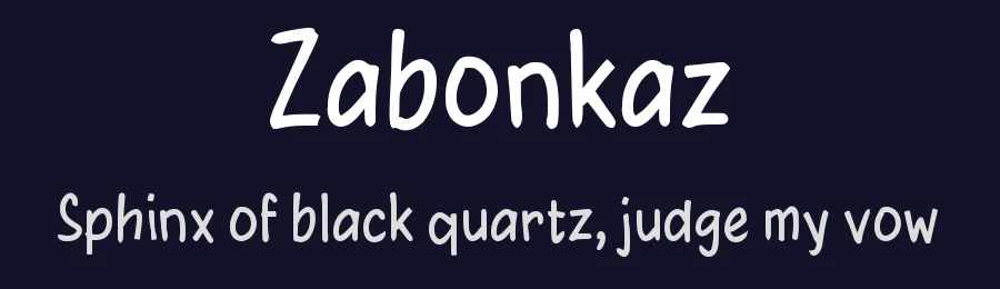 Zabonkaz by wepfont.com — Script Handwritten Font — thumbnail 2
