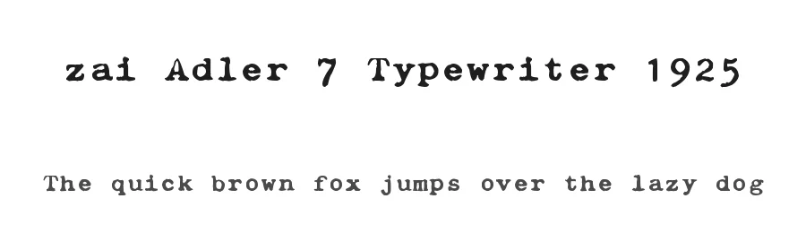 zai Adler 7 Typewriter 1925