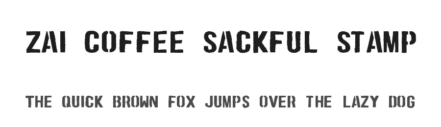 zai Coffee Sackful Stamp by Tomasz Skowroński — Decorative Font