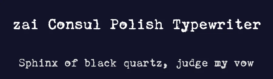 zai Consul Polish Typewriter by Tomasz Skowroński — Decorative Font — thumbnail 2