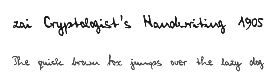 zai Cryptologist's Handwriting 1905