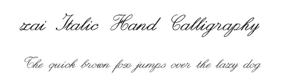 zai Italic Hand Calligraphy