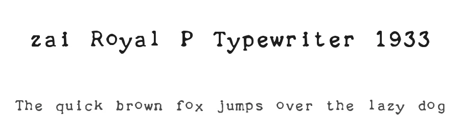 zai Royal P Typewriter 1933