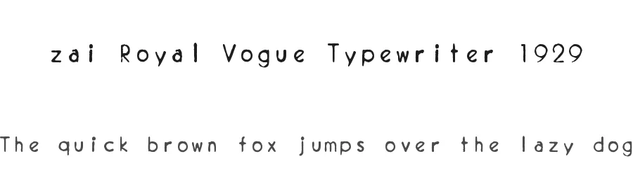 zai Royal Vogue Typewriter 1929