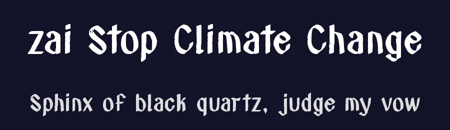 zai Stop Climate Change by Tomasz Skowroński — Decorative Font — thumbnail 2