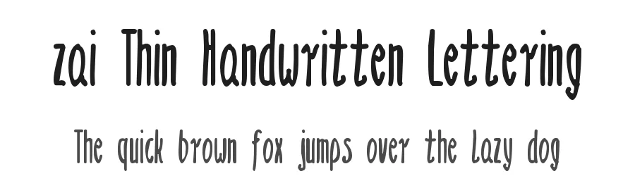 zai Thin Handwritten Lettering