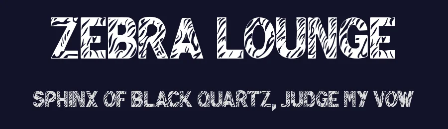 Zebra Lounge by Octotype  | Thomas Boucherie — Decorative Font — thumbnail 2