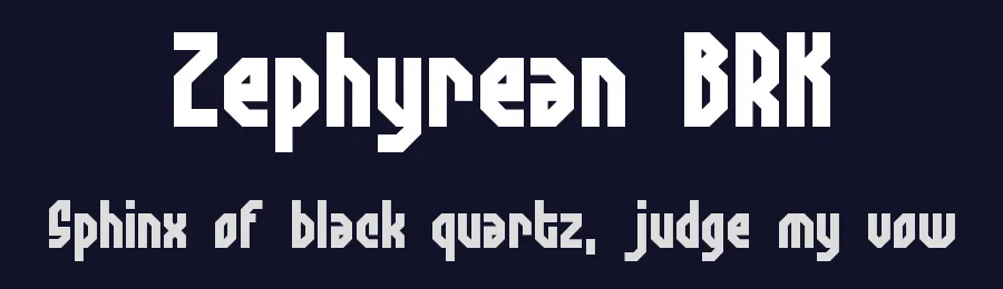 Zephyrean BRK by Ænigma — Display Font — thumbnail 2