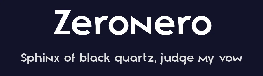 Zeronero by Andrea Cerboneschi — Sans Serif Font — thumbnail 2