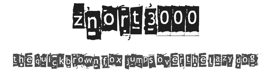 Znort3000 by Juha Korhonen — Decorative Font