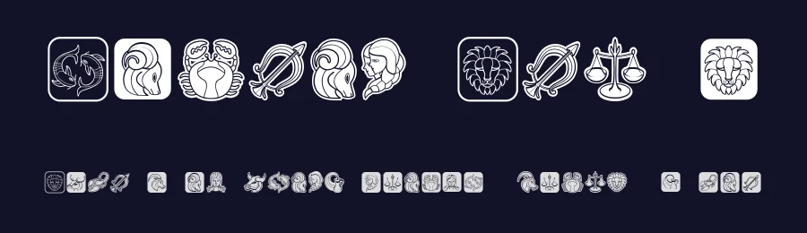 Zodiac Signs by Vladimir Nikolic — Dingbats Font — thumbnail 2