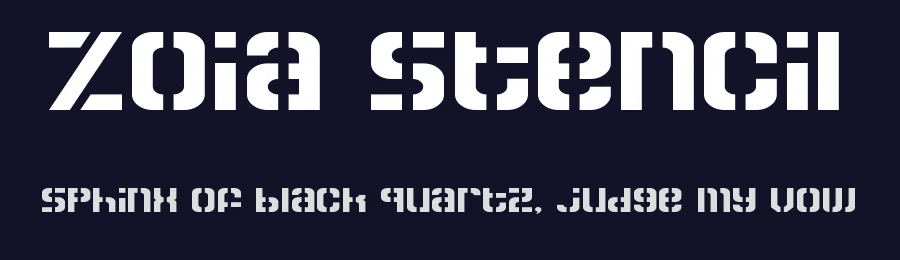 Zoia Stencil by Zephram — Decorative Font — thumbnail 2
