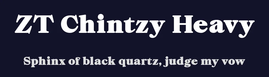 ZT Chintzy Heavy by Zelow Type — Serif Font — thumbnail 2