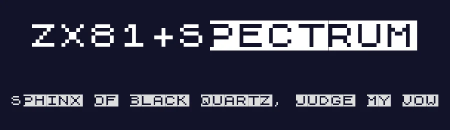 ZX81+Spectrum by TracerTong Fontworks — Display Font — thumbnail 2