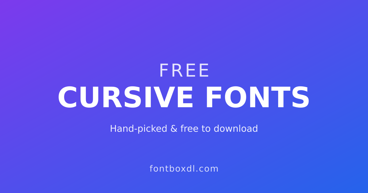 Free Cursive Fonts