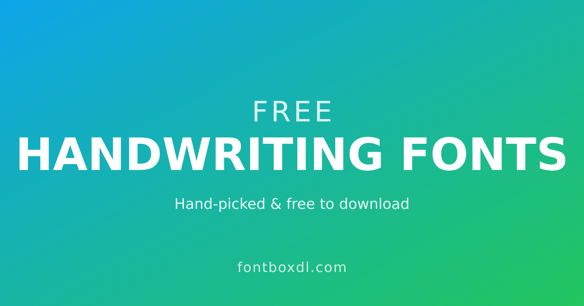 Free Handwriting Fonts